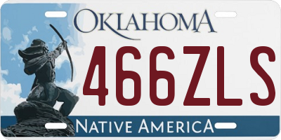 OK license plate 466ZLS