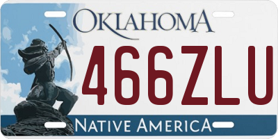 OK license plate 466ZLU