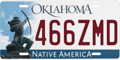 OK license plate 466ZMD