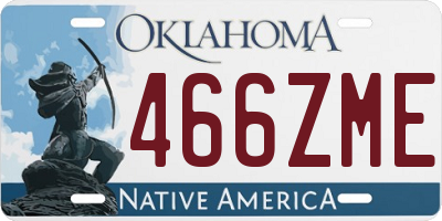 OK license plate 466ZME