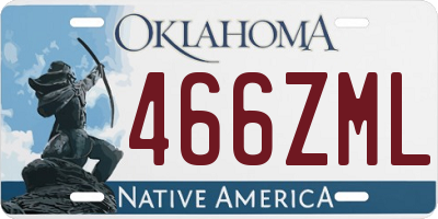 OK license plate 466ZML