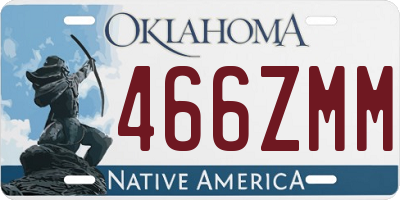 OK license plate 466ZMM