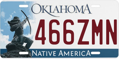 OK license plate 466ZMN