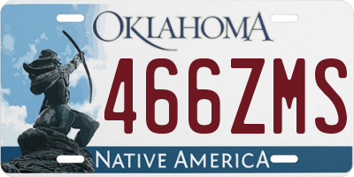 OK license plate 466ZMS