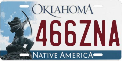 OK license plate 466ZNA