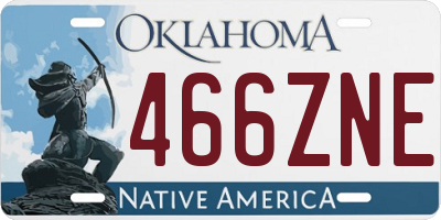 OK license plate 466ZNE