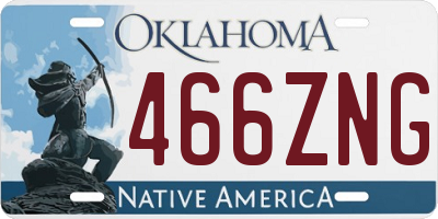 OK license plate 466ZNG