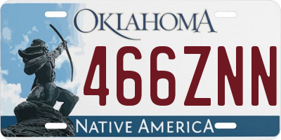 OK license plate 466ZNN