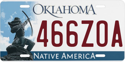 OK license plate 466ZOA
