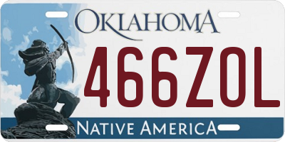 OK license plate 466ZOL