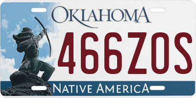 OK license plate 466ZOS
