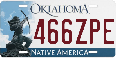 OK license plate 466ZPE