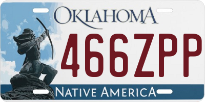 OK license plate 466ZPP