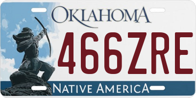 OK license plate 466ZRE