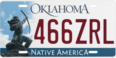 OK license plate 466ZRL