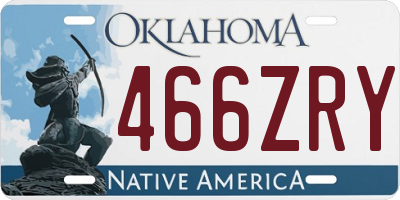 OK license plate 466ZRY