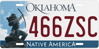 OK license plate 466ZSC