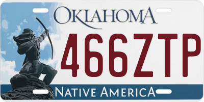 OK license plate 466ZTP