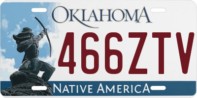 OK license plate 466ZTV
