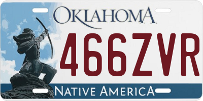OK license plate 466ZVR
