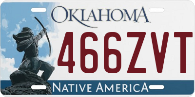 OK license plate 466ZVT