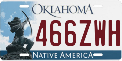 OK license plate 466ZWH