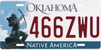 OK license plate 466ZWU