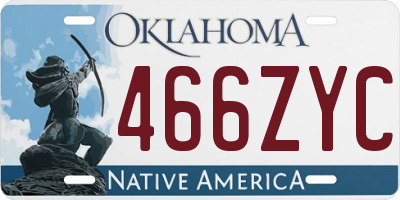 OK license plate 466ZYC