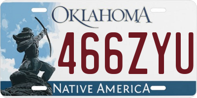 OK license plate 466ZYU