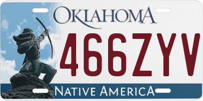 OK license plate 466ZYV