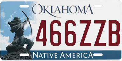 OK license plate 466ZZB