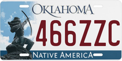 OK license plate 466ZZC