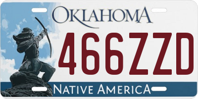 OK license plate 466ZZD