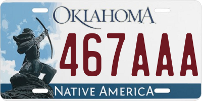 OK license plate 467AAA