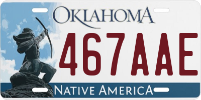 OK license plate 467AAE