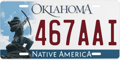 OK license plate 467AAI