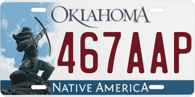 OK license plate 467AAP