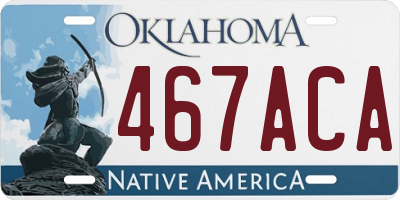 OK license plate 467ACA