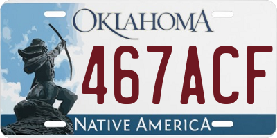 OK license plate 467ACF