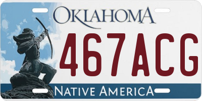 OK license plate 467ACG