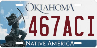 OK license plate 467ACI