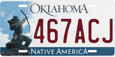 OK license plate 467ACJ