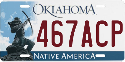 OK license plate 467ACP