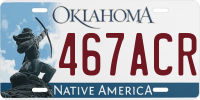 OK license plate 467ACR