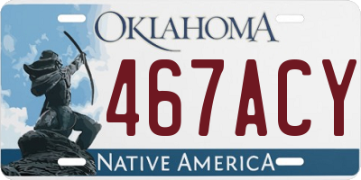 OK license plate 467ACY