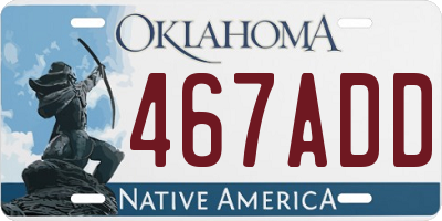 OK license plate 467ADD