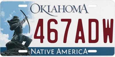 OK license plate 467ADW