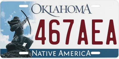OK license plate 467AEA