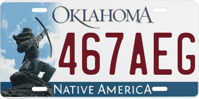 OK license plate 467AEG