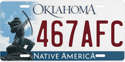 OK license plate 467AFC